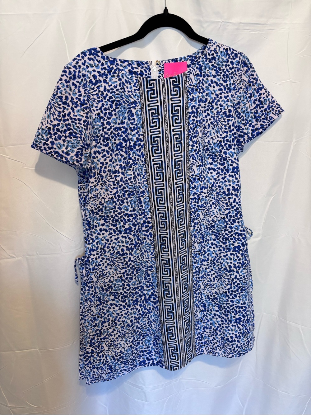 Lilly Pulitzer Blanca Blue & White Printed Tunic romper with side slits size 8